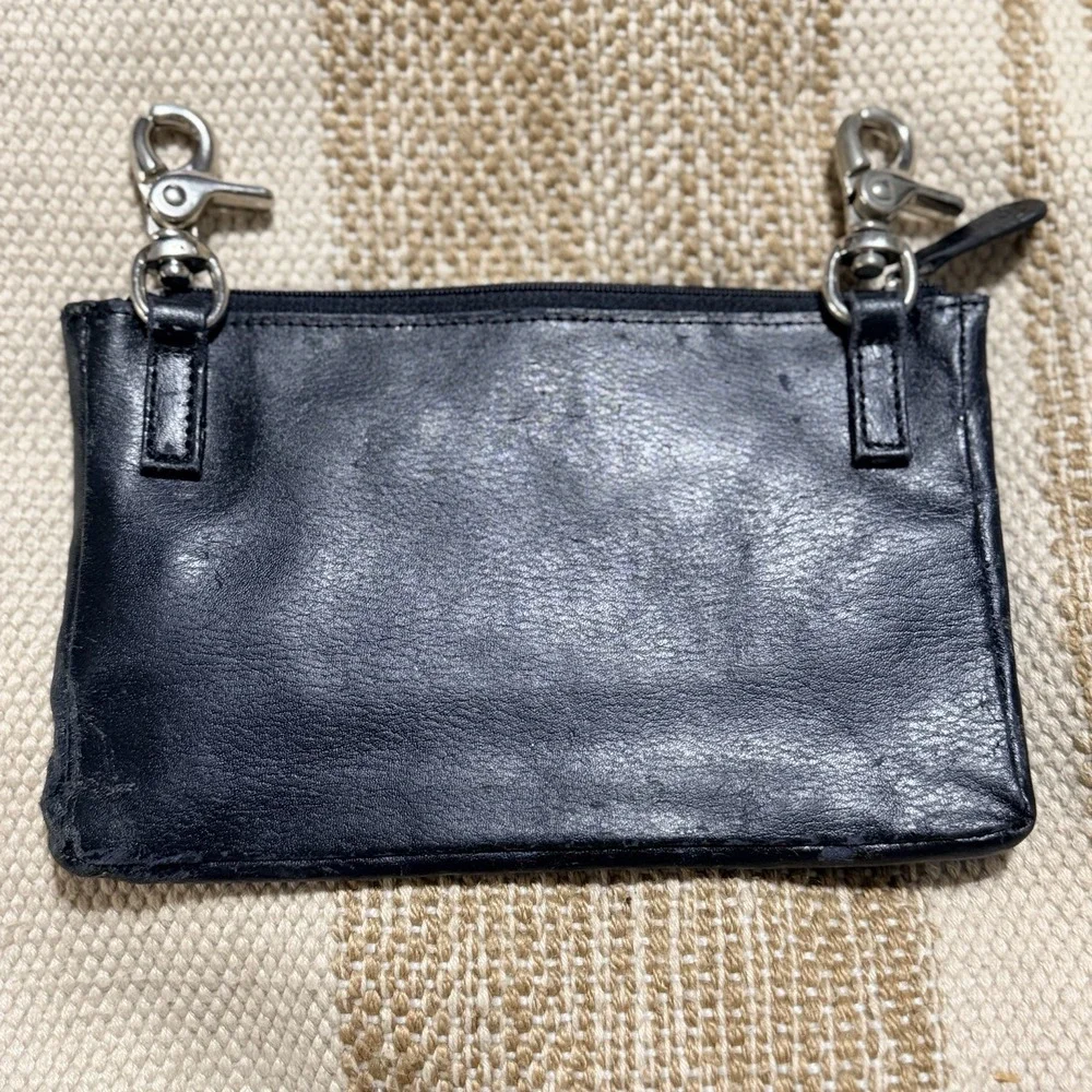 Harley Davidson, Genuine Leather Belt Clip Hip Bag, Black